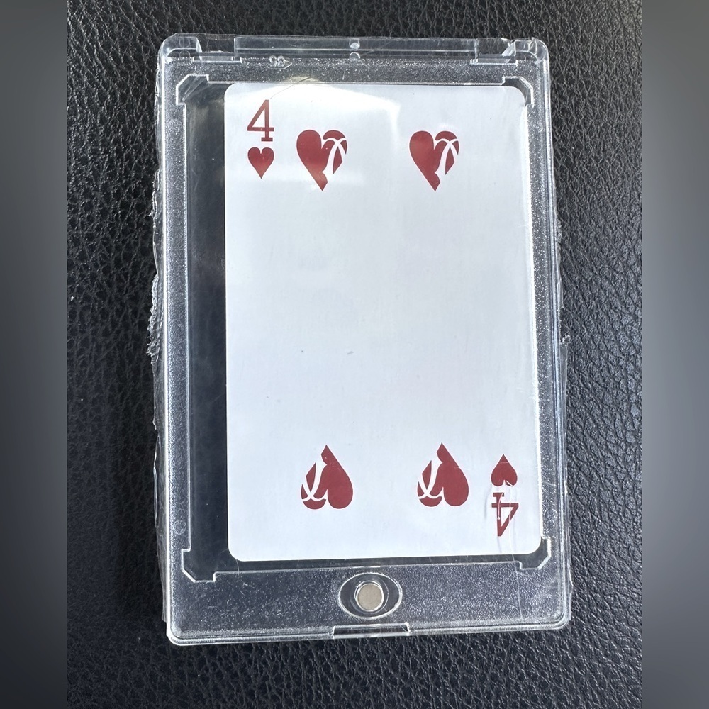 4 of Hearts Cartier Playing Card in Clear Case